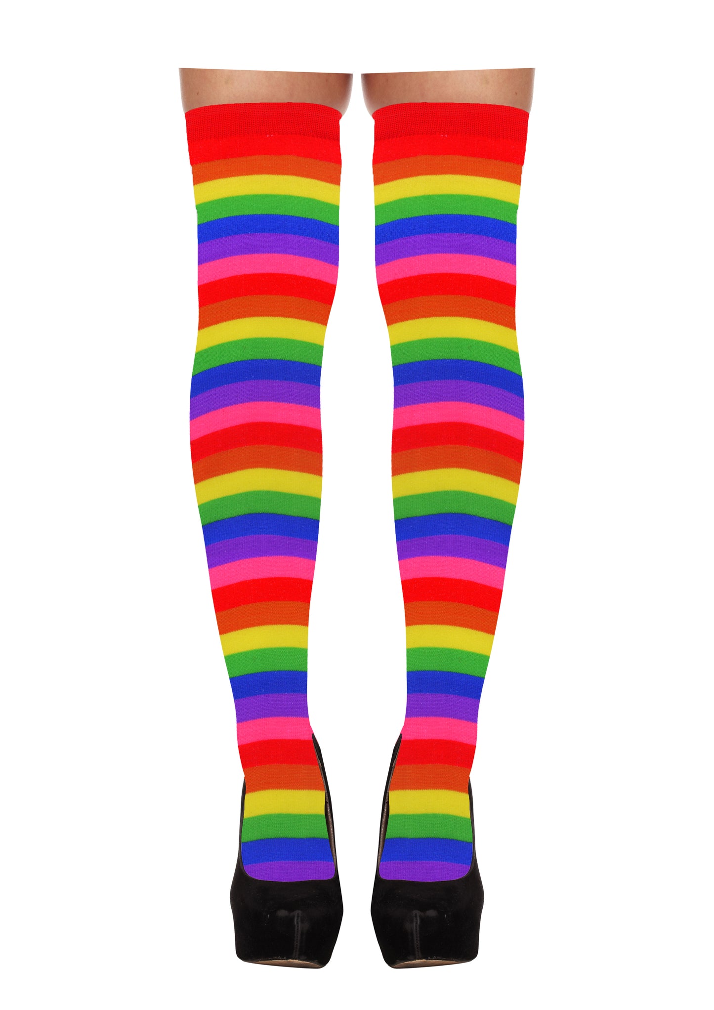 Rainbow Pride hold-up over-knee stockings