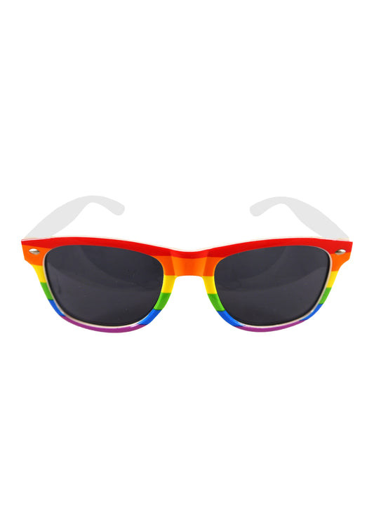 Pride wayfarer-style glasses with dark lenses