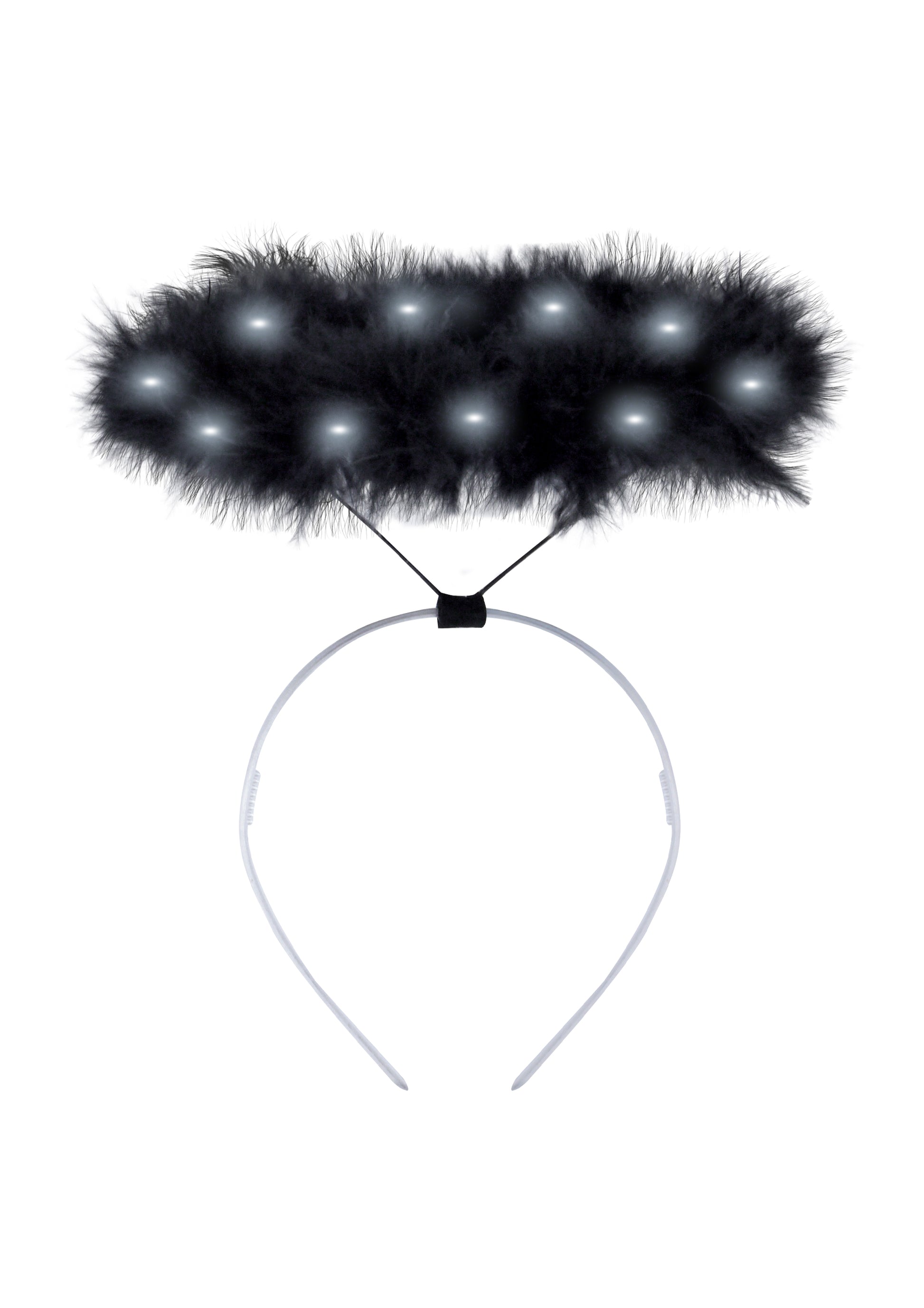 Light up black angel halo headband