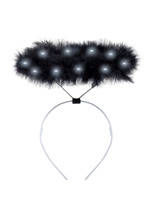 Light up black angel halo headband