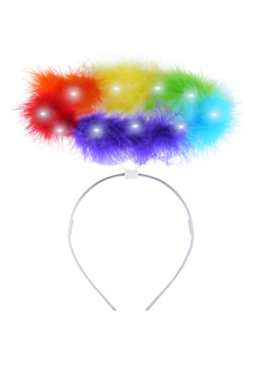 Light-up rainbow Pride angel halo headband