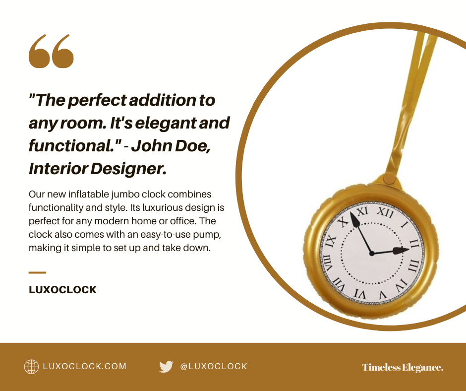 Inflatable Jumbo Clock With Necklace - Timeless Fun for Your Event!