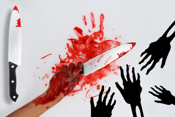 Bloodied Knife Halloween Costume Accessory – Scary Prop Weapon (31cm)