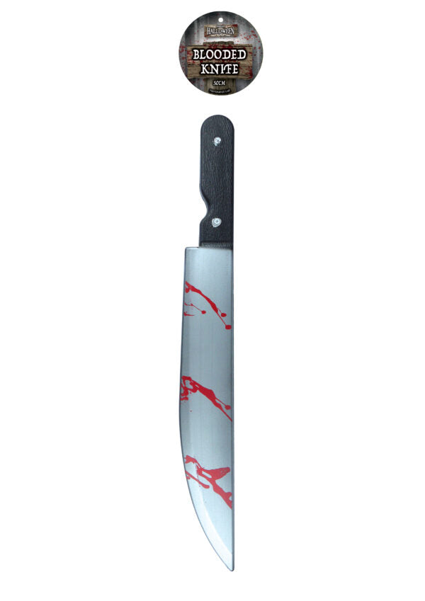 Bloodied Kitchen Knife Halloween Costume Accessory – Scary Prop Weapon (50cm)
