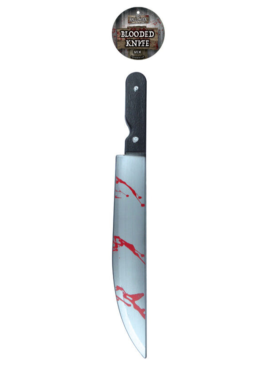 Bloodied Kitchen Knife Halloween Costume Accessory – Scary Prop Weapon (50cm)