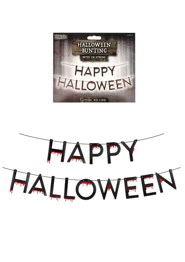 Happy Halloween Letter Bunting 1m – Party & Spooky Decoration