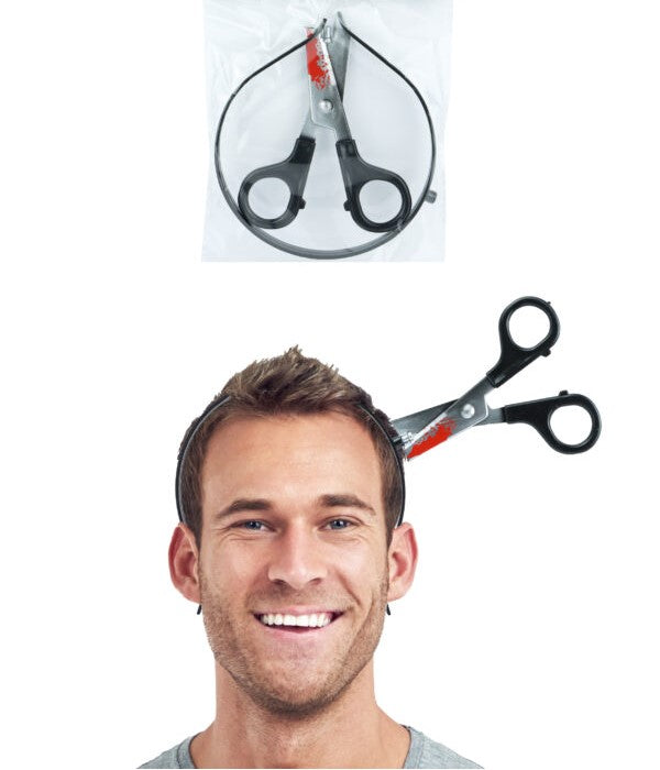 Scissors in Head Headband – Novelty Halloween Fancy Dress Accessory - Labreeze Ltd