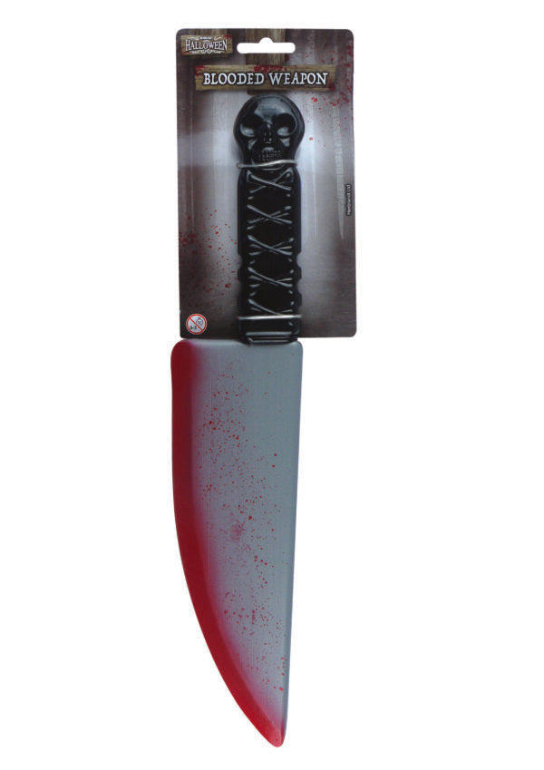 Bloodied Large Knife Halloween Costume Accessory – Scary Prop Weapon (38cm)