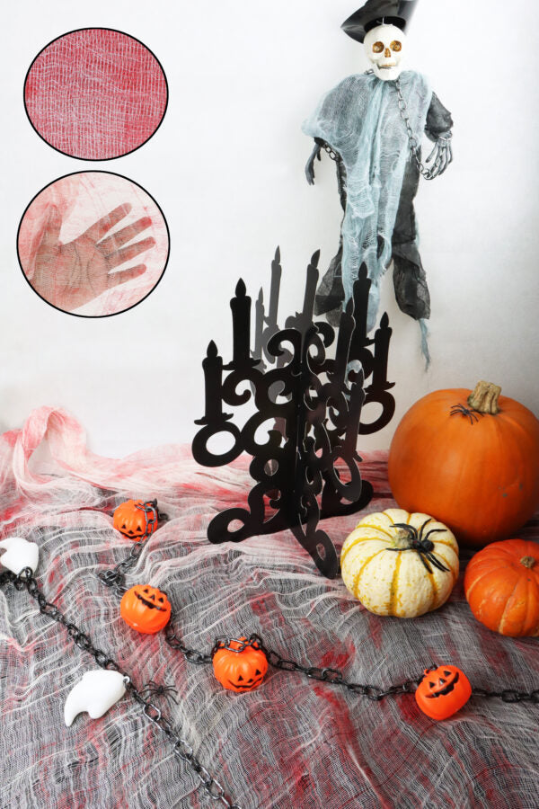 Bloodied Gauze Halloween Decoration 152x213cm – Spooky Party & Haunted House Accessory