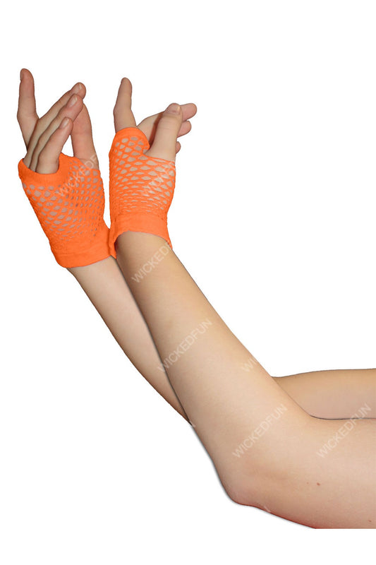 Fingerless Short Fishnet Gloves