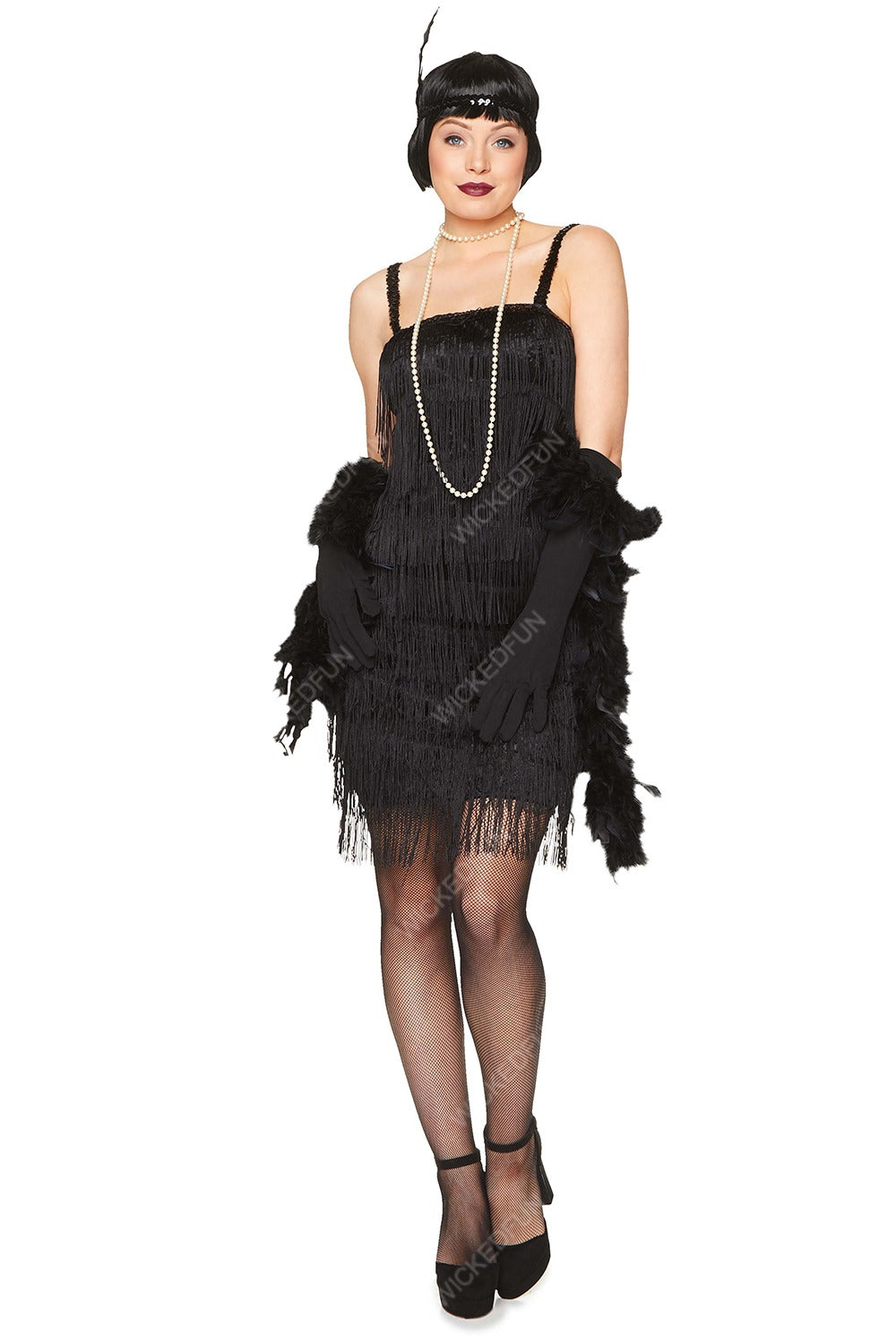 Roaring Twenties Glamour: 20's Black Flapper Dress for Timeless Elegance