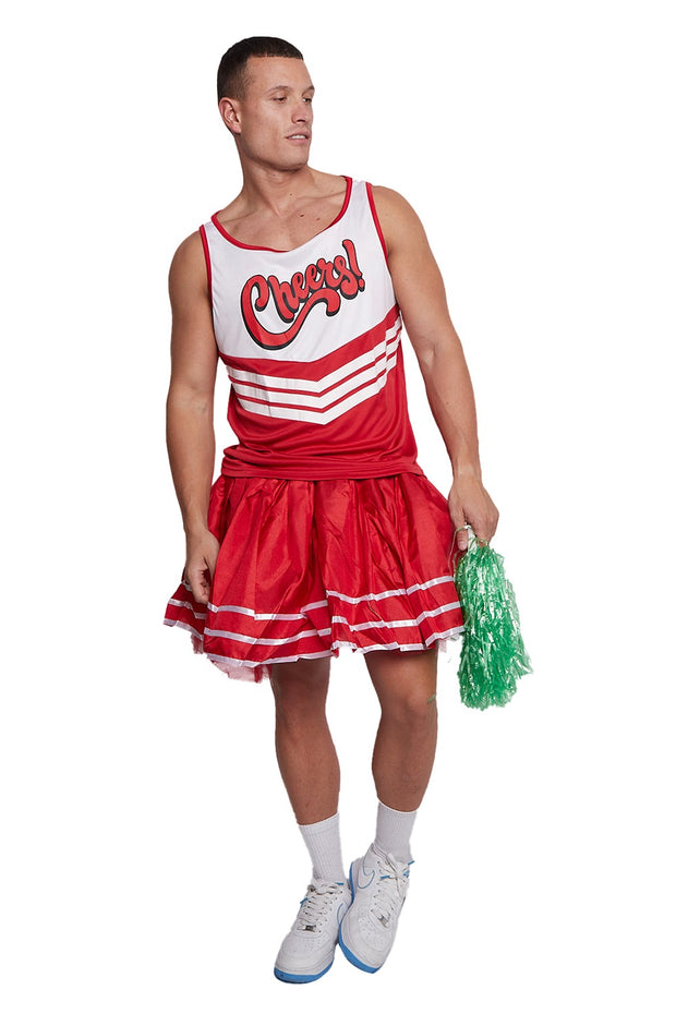 Men Red Cheerleader Skirt - Show Your Spirit with Bold Style