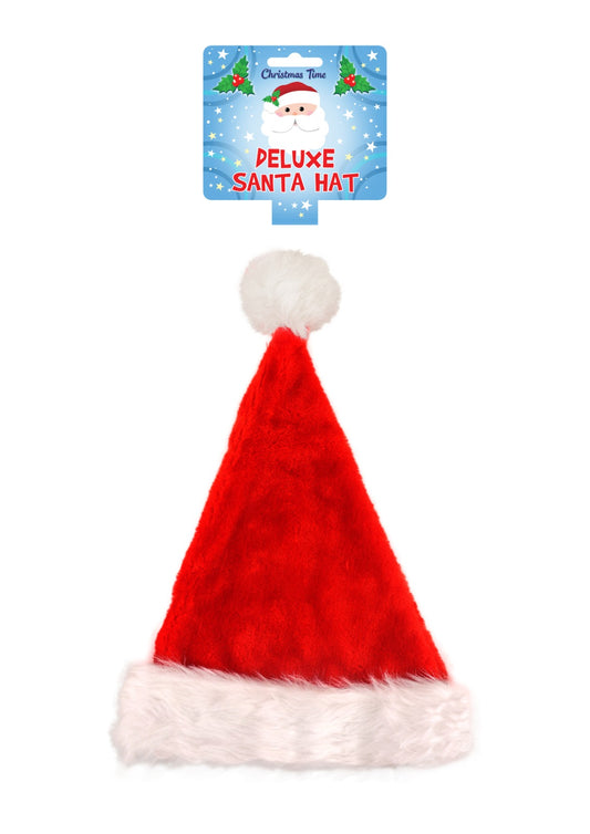 Christmas Hats Adult - Unisex Deluxe Red Santa Claus Hat for Men and Women