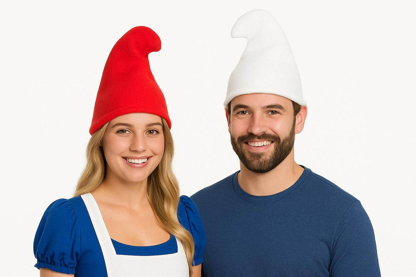 labreeze Pack of 6 White Gnome Hats – Classic Pointed Fancy Dress Hats for Adults and Kids, Perfect for Group Costumes, Book Day, Christmas & Themed Events