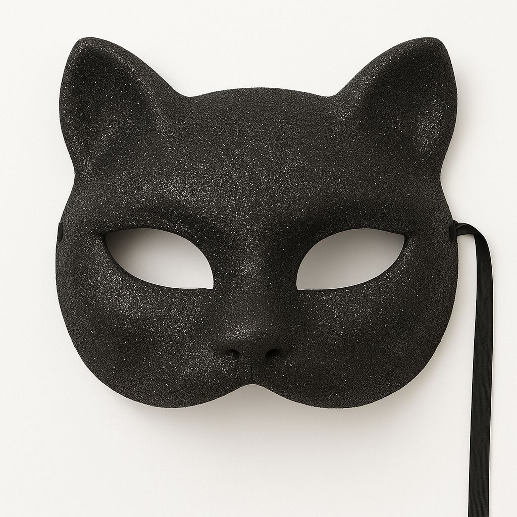 labreeze Set of 2 Glitter Cat Masks – Sparkly Fancy Dress Costume Accessories for Adults & Kids – Ideal for Book Day, Halloween, Masquerade Parties & Themed Events