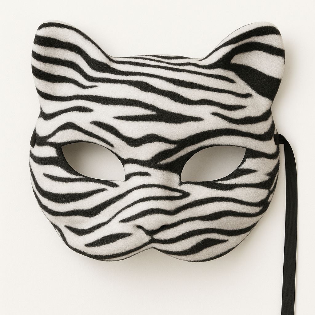 labreeze Set of 2 Black and White Cat Face Masks – Soft Animal Costume Masks for Adults & Kids – Ideal for Fancy Dress, Halloween, Book Day, School Plays & Themed Events