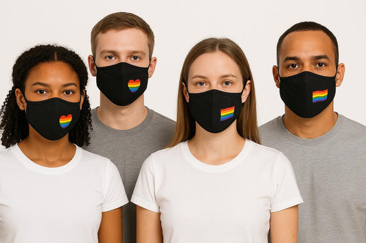 Pack of 10 Rainbow LGBT Gay Pride Face Masks for Adults – Reusable & Washable Face Coverings for Parades, Festivals, Events & Everyday Use