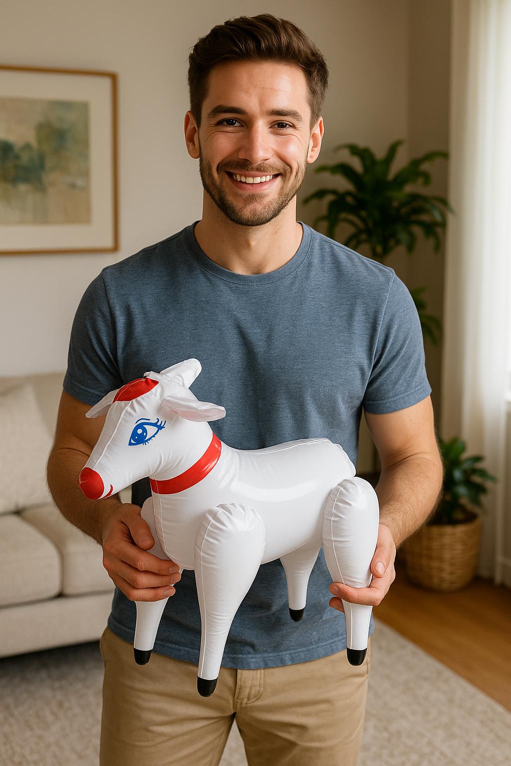 Inflatable Sheep 54cm – Blow-Up Animal Toy for Fancy Dress, Hen Parties, Farm-Themed Events, Novelty Gag Gift and Costume Props