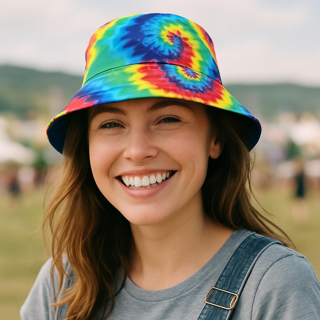 Set of 2 Tie Dye Bucket Hats – Unisex Colourful Festival Caps for Men & Women – Retro 90s Style Hats for Summer, Beach, Holidays, Raves & Music Events by labreeze