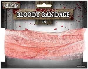 Bandage with Blood (1.5m) – Halloween Fancy Dress Costume Accessory for Men – Horror Mummy Zombie Prop Decoration