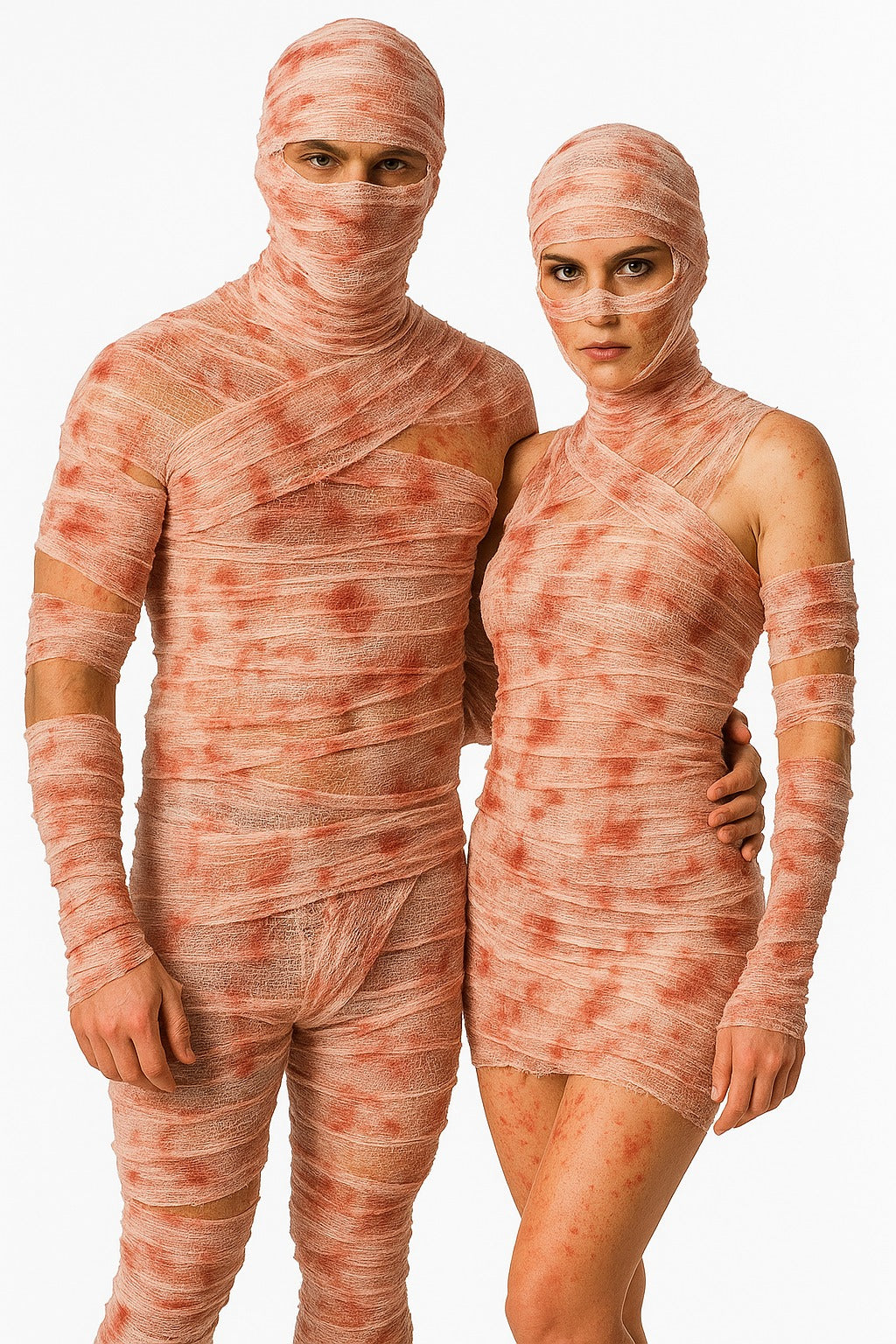 Bloody Bandage Set (2 x 1.5m) – Halloween Fancy Dress Costume Accessory for Couples – Horror Mummy Zombie Wrap Decoration