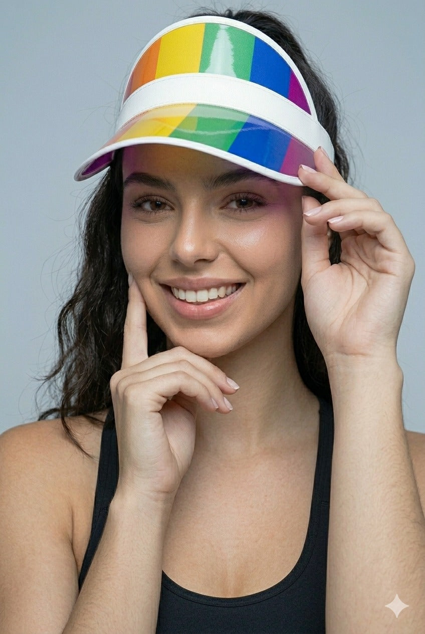 Pride Rainbow Visor for Adults – Lightweight Festival & Party Sun Visor Hat - Labreeze Ltd