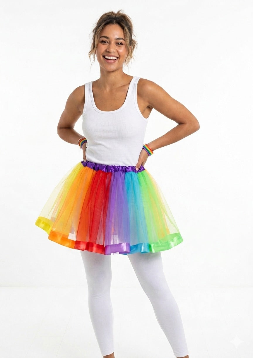 Rainbow Pride Tutu (Adult) – Multicolour Layered Festival & Fancy Dress Skirt - Labreeze Ltd