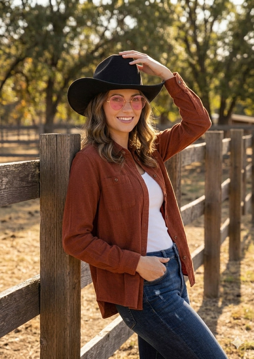Black Cowboy Hat & Large Gold Frame Pink Glasses Set – Adult Festival Fancy Dress Accessories