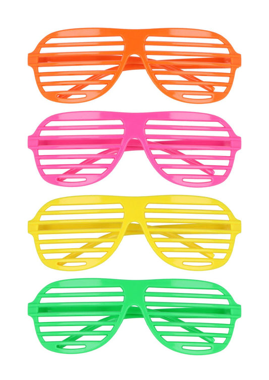 Shutter Neon Glasses for Adults – Assorted Colours Novelty Party & Festival Accessories