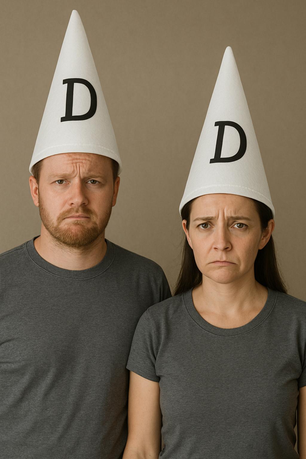 labreeze Couples Dunce Hat Set – Includes 2 Tall Cone Dunce Hats – Funny Fancy Dress Headwear for Adults, Retro School Costumes, Book Day and Comedy Party Accessories