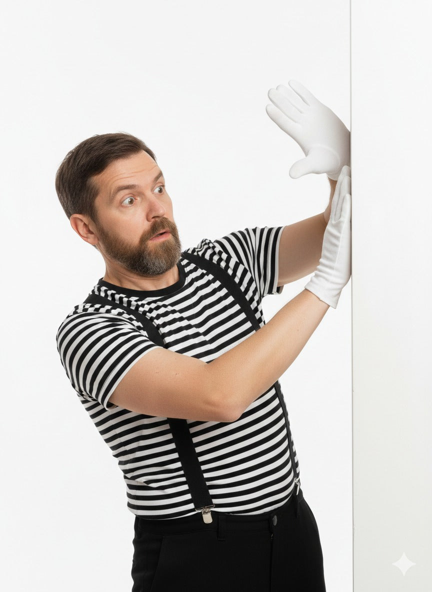 labreeze Black & White Stripe T-Shirt with White gloves , black braces  – 3 Piece Fancy Dress Costume Set - Labreeze Ltd