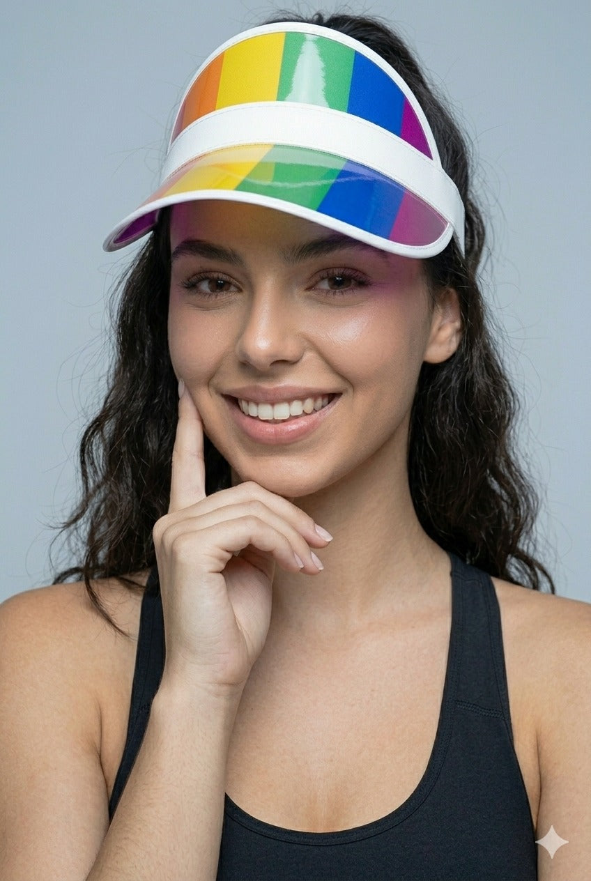 Pride Rainbow Visor for Adults – Lightweight Festival & Party Sun Visor Hat - Labreeze Ltd