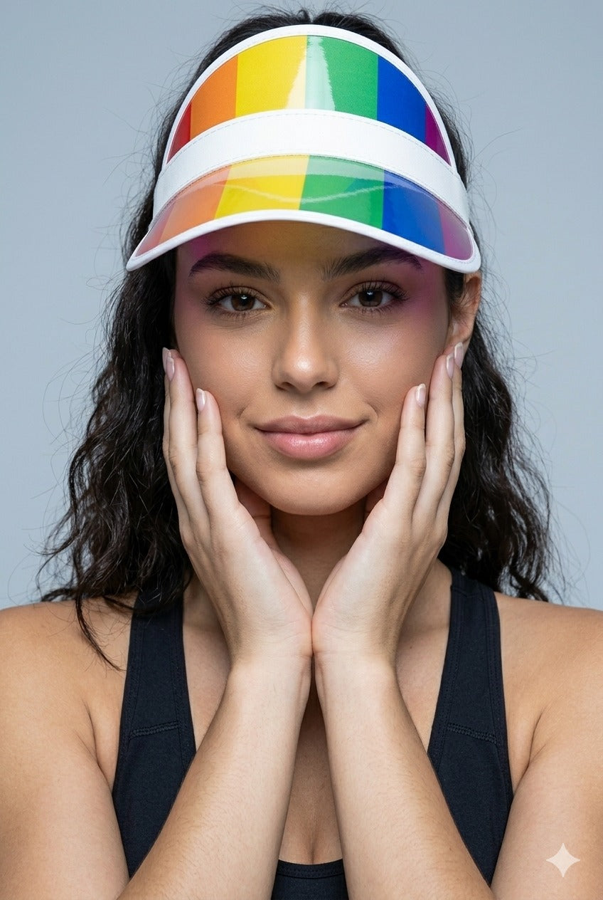 Pride Rainbow Visor for Adults – Lightweight Festival & Party Sun Visor Hat - Labreeze Ltd