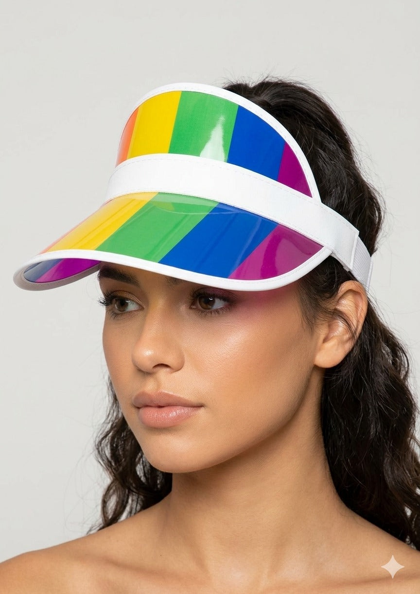 Pride Rainbow Visor for Adults – Lightweight Festival & Party Sun Visor Hat - Labreeze Ltd