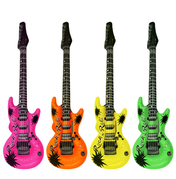 Inflatable neon guitars in four assorted colours