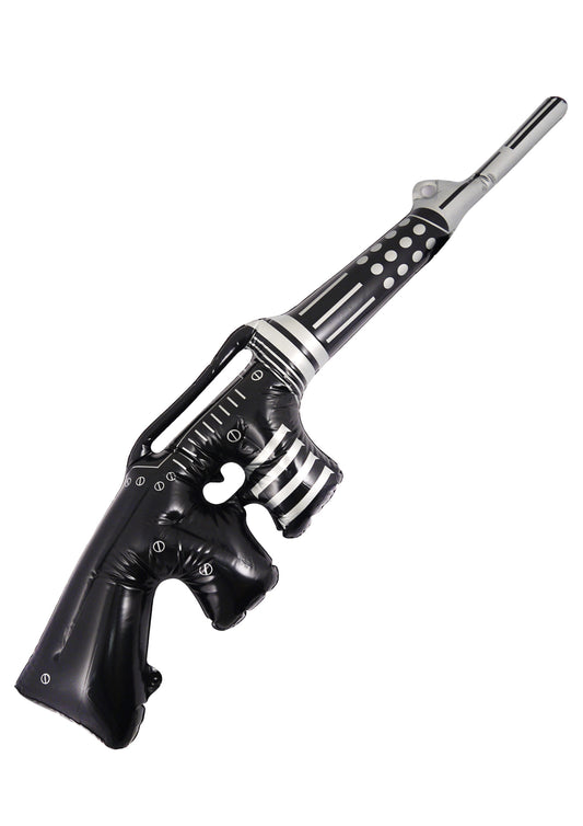 Inflatable toy machine gun black with silver detail 90cm
