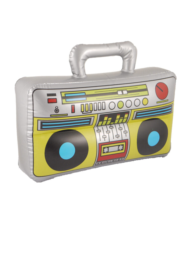 labreeze Inflatable Boom Box (37cm x 28cm) – Retro 80s Blow-Up Stereo Prop for Fancy Dress, Music Theme Parties, Festivals & Photo Booth Fun