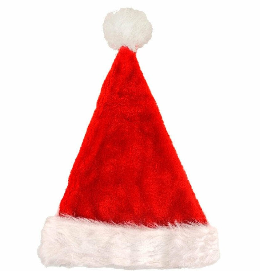 Pack of 3 Christmas Deluxe Santa Hat Plush - Adults Father Xmas Fancy Dress