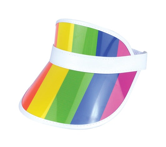 Adults Pride Visor Hat Neon Rainbow LGBTQ Gay Parade Fancy Dress Party Cap - Labreeze