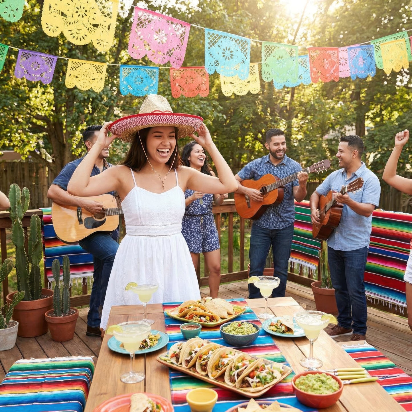 Straw Sombrero Hat with Embroidery - lifestyle image 2