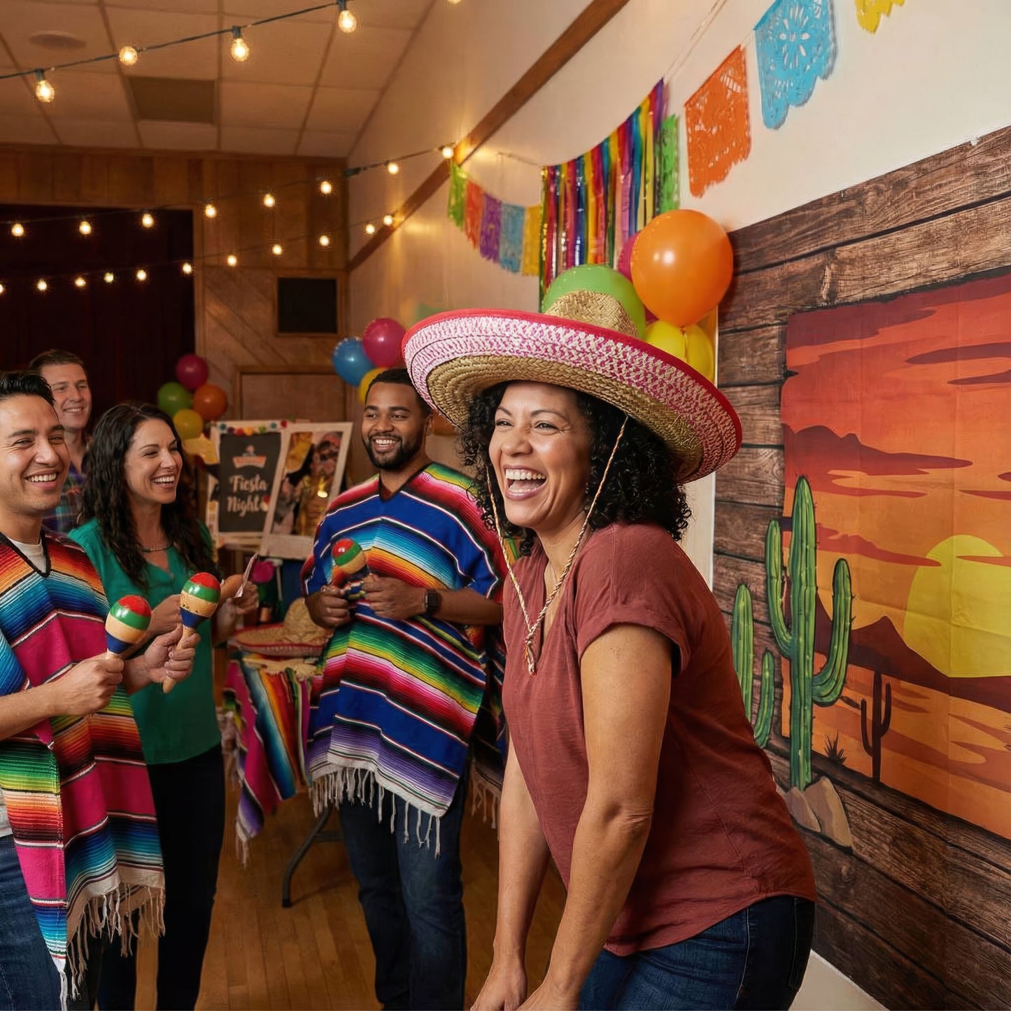 Straw Sombrero Hat with Embroidery - lifestyle image 4