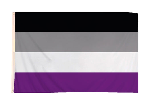 Asexual Pride LGBTQ Flag 5ftx3ft Polyester double stitched seam metal eyelets Fancy Dress Party Accessory - Labreeze