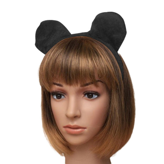Black Bear Ear Head Band Animal Zoo Ladies Girls Fancy Dress Party Costume Aliceband - Labreeze