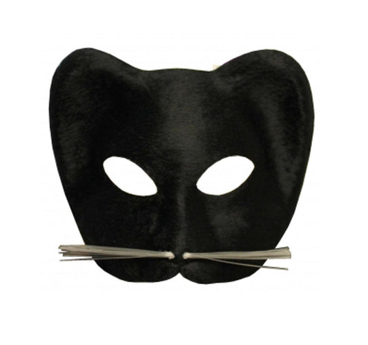 Black Cat Face Mask Adults Unisex Horror Cosplay Scary Fancy Dress Party Mask - Labreeze