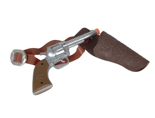 Brown Cowboy Holster with Toy Gun and Belt - Complete Western Costume Accessory for Cowboy and Cowgirl Outfits! - Labreeze
