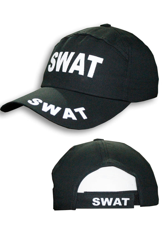 Children's Boys SWAT Printed T-shirt & Cap Kit World Book Day Kids Unisex Police Fancy Dress - Labreeze