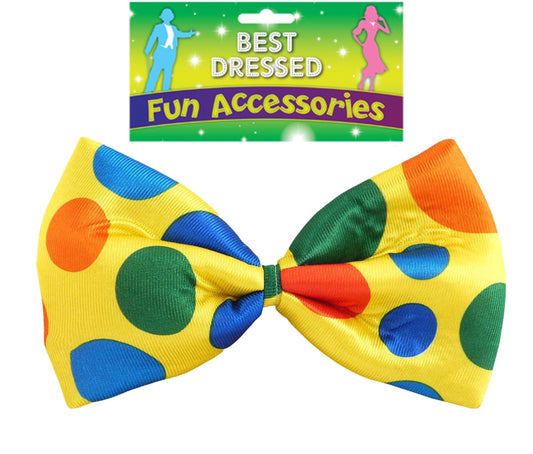 Clown Bow Tie 24 cm Circus Joker Polka Dot Unisex Halloween Fancy Dress Party Costume - Labreeze