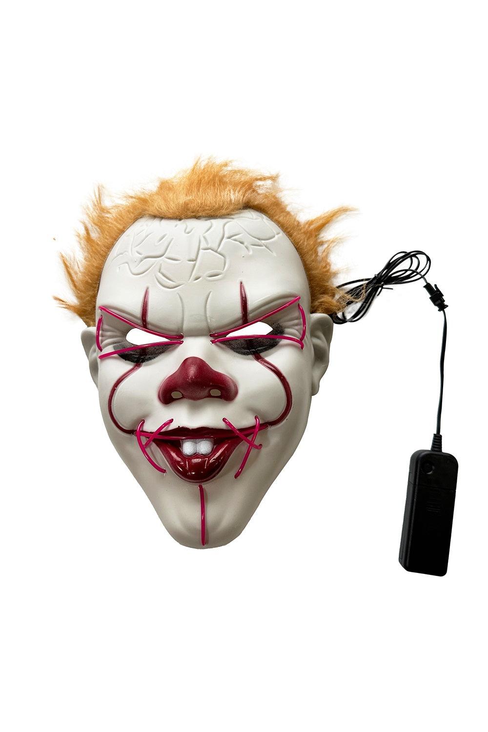 Evil Clown Light Up Assorted Mask Adults Halloween Horror Creepy Fancy Dress Costume Face Mask - Labreeze