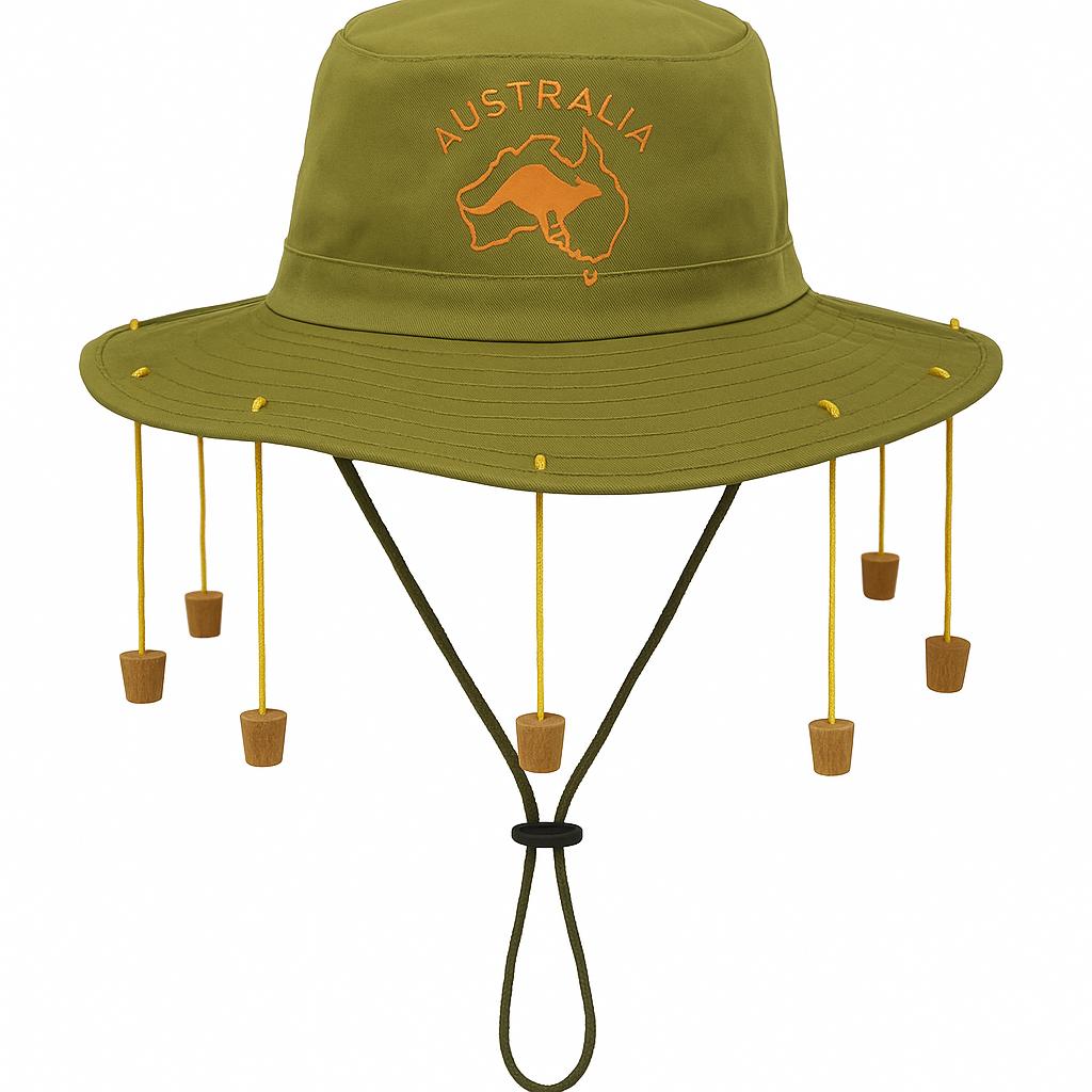 labreeze Australian Cork Headwear for Men – Classic Outback Bushman Style with 10 Dangling Corks, Fancy Dress Costume Accessory for Festivals, BBQs, Australia Day & Themed Events - Labreeze Ltd