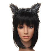 Grey & Black Faux Fur Fabric Wolf Ears Headband Ladies Girls Fancy Dress Costume Accessories - Labreeze